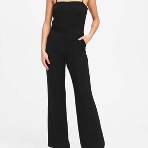 Banana Republic Petite Strappy Flare-Leg Black Jumpsuit